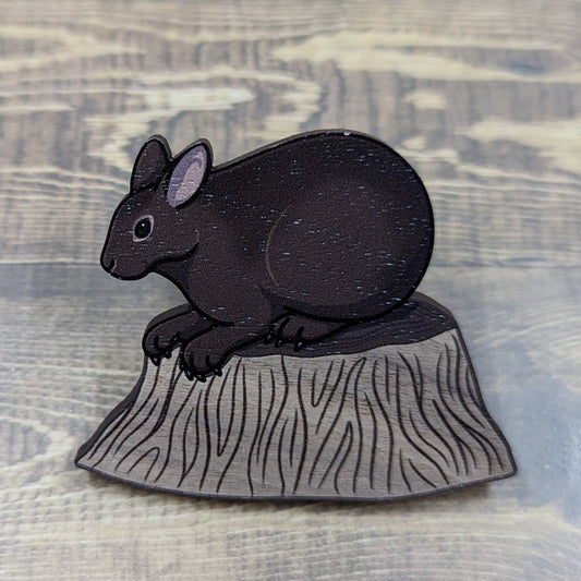 Amami Rabbit Wood Pin