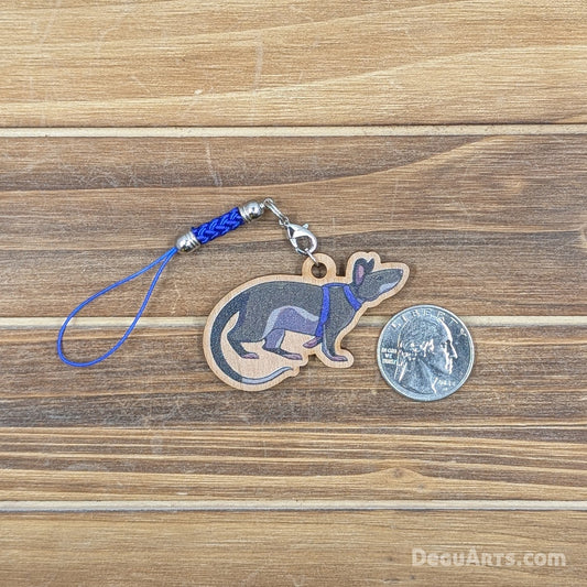 Pouched Rat Wood Charm