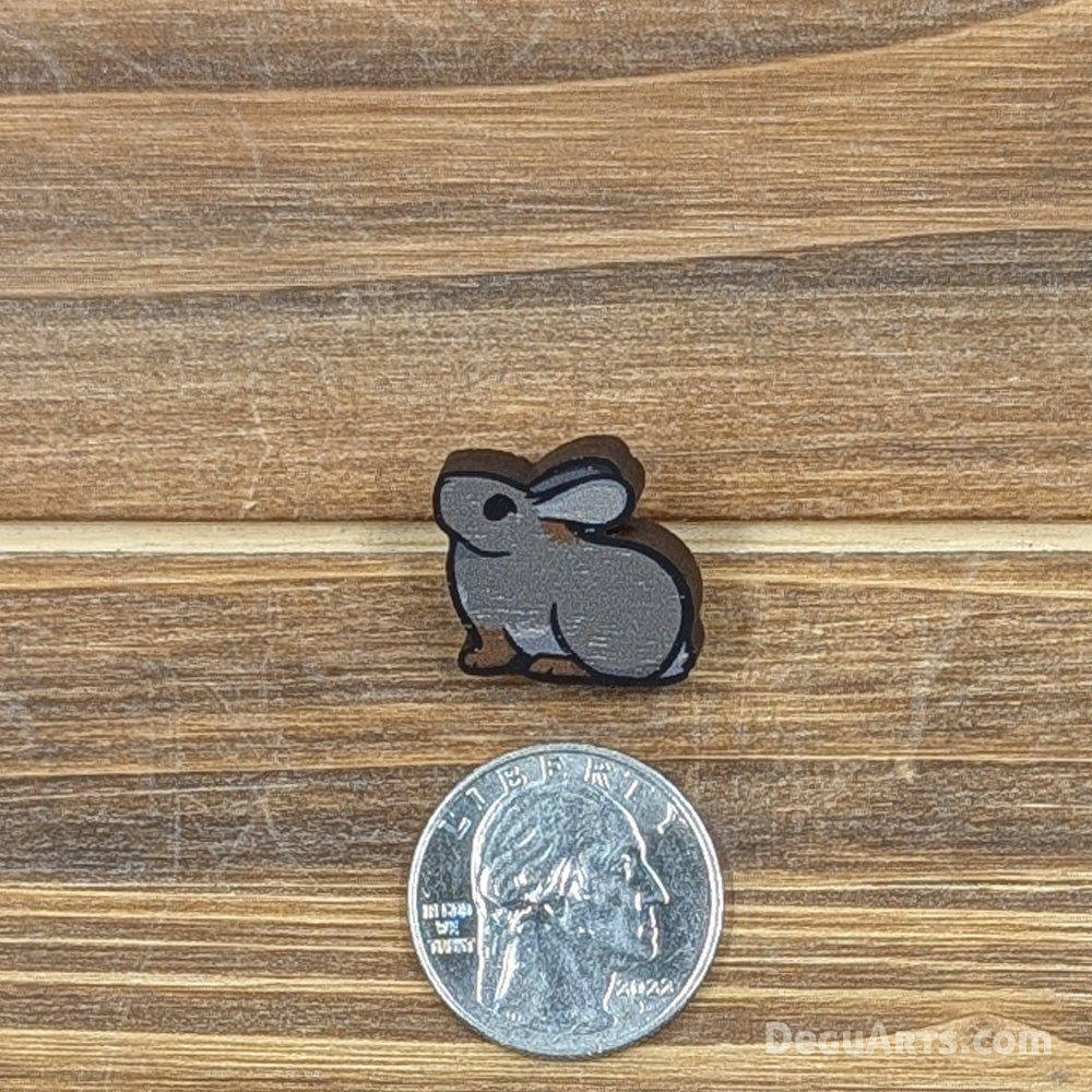 Pygmy Rabbit Mini Wood Pin