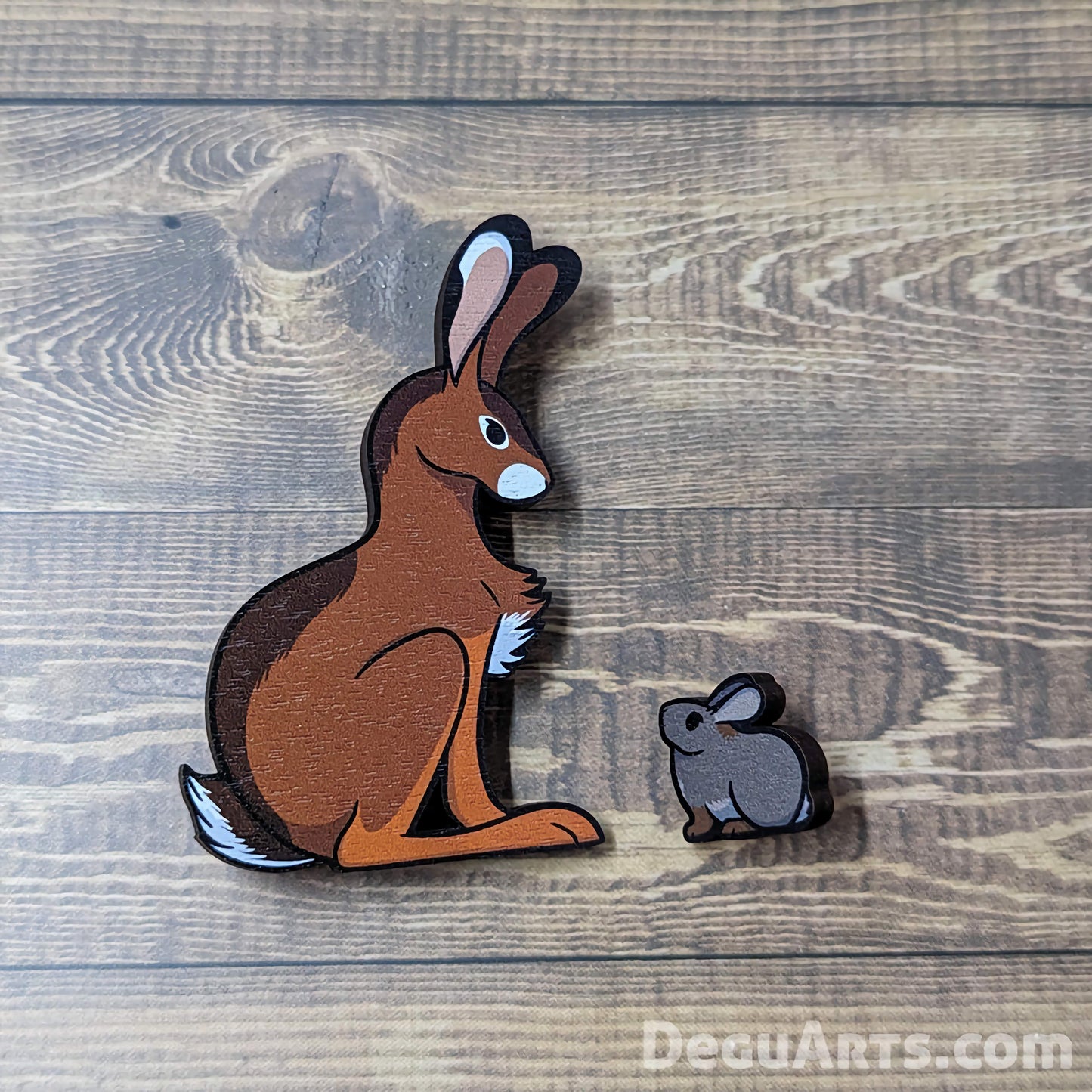 Hare & Pygmy Rabbit Wood Pins