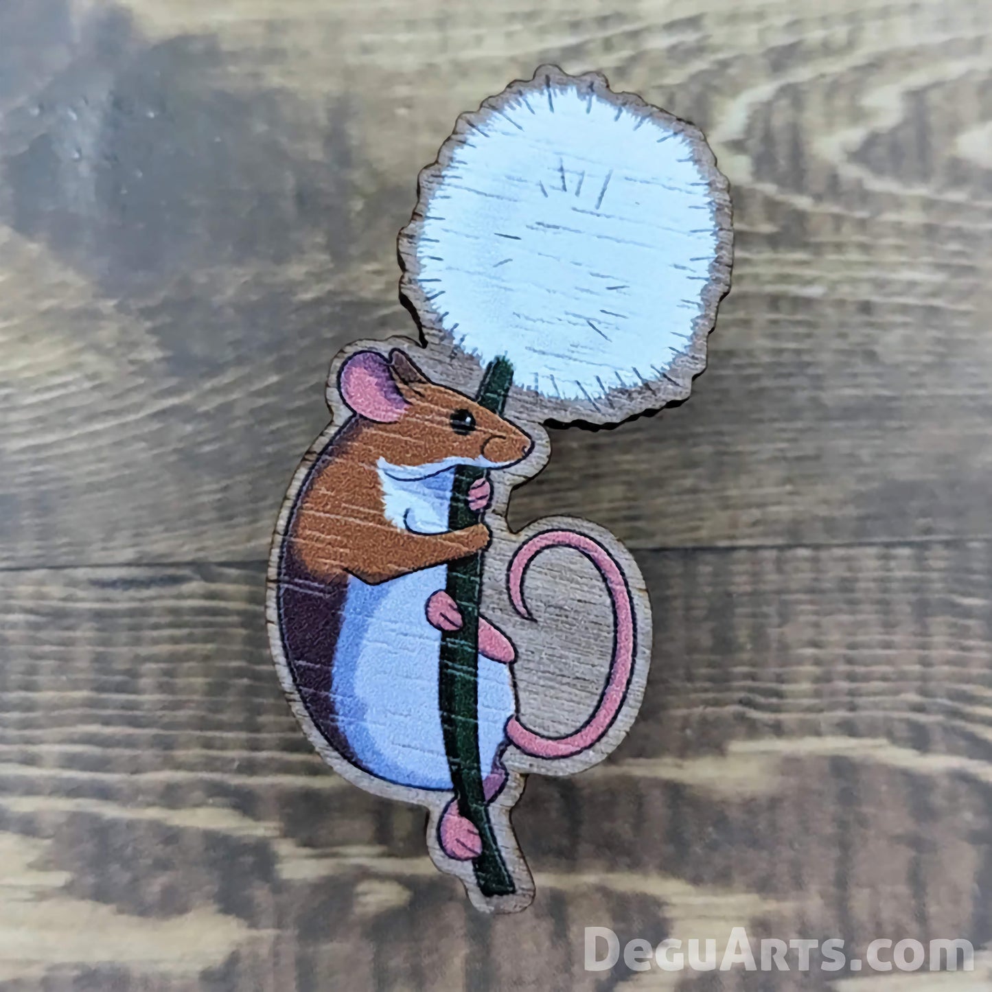 Harvest Mouse Wood Pin