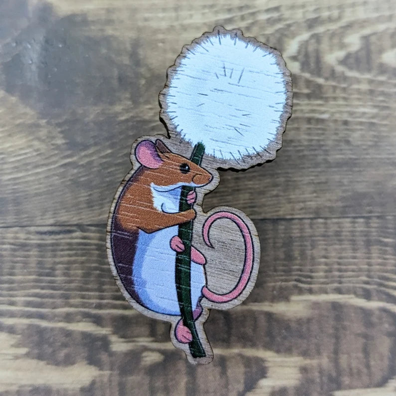 Harvest Mouse Wood Pin