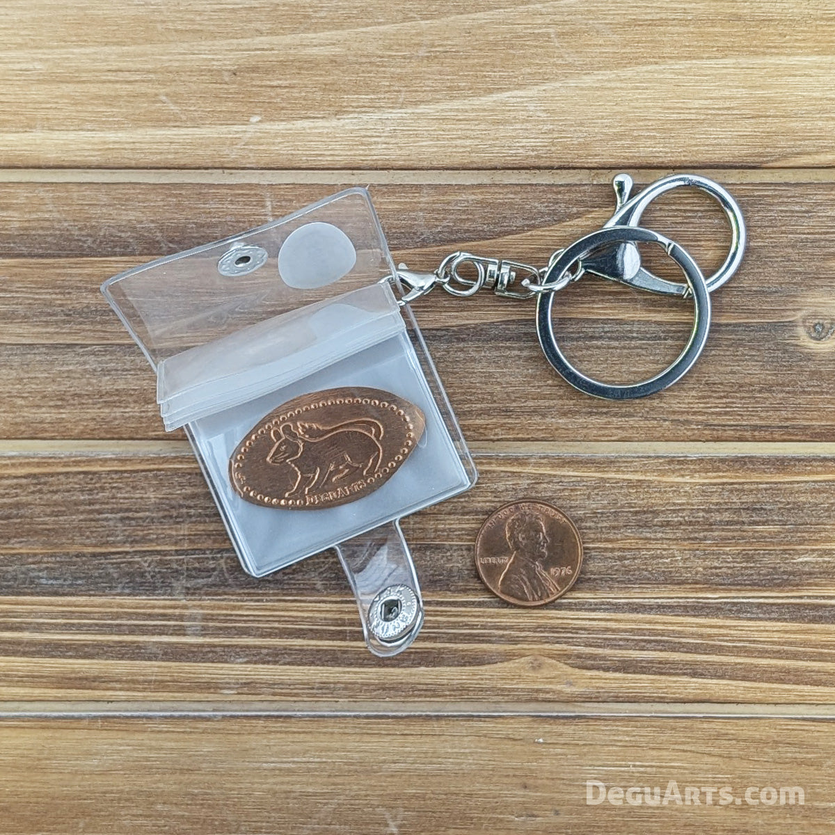 Elongated Coin Book Keychain