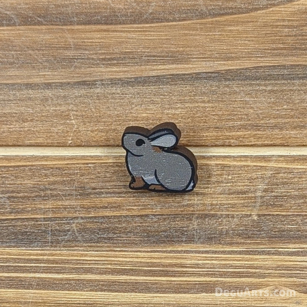Pygmy Rabbit Mini Wood Pin – DeguArts